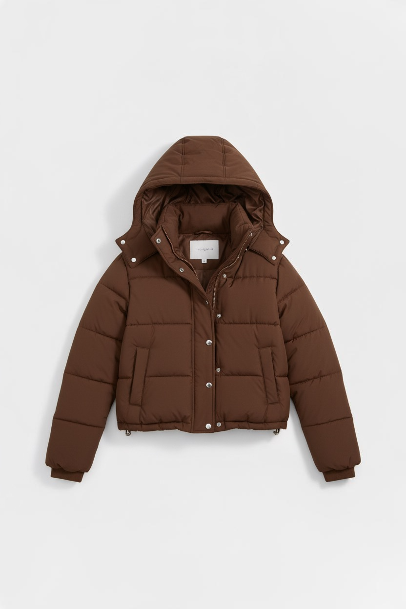 Caurelle | Women’s Hooded Puffer Jacket – Short Black Winter Style