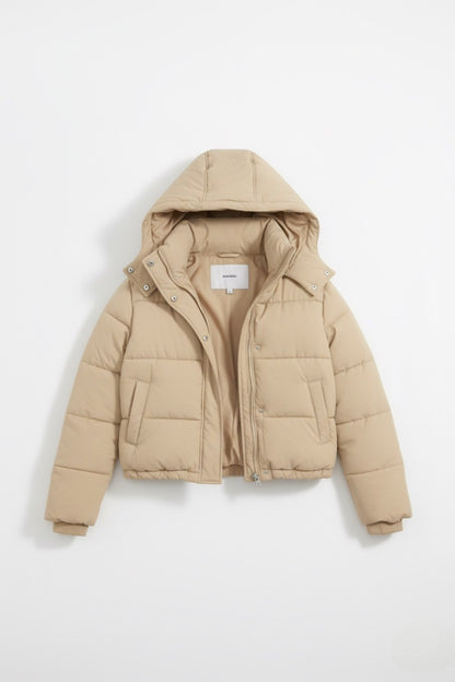 Caurelle | Women’s Hooded Puffer Jacket – Short Black Winter Style