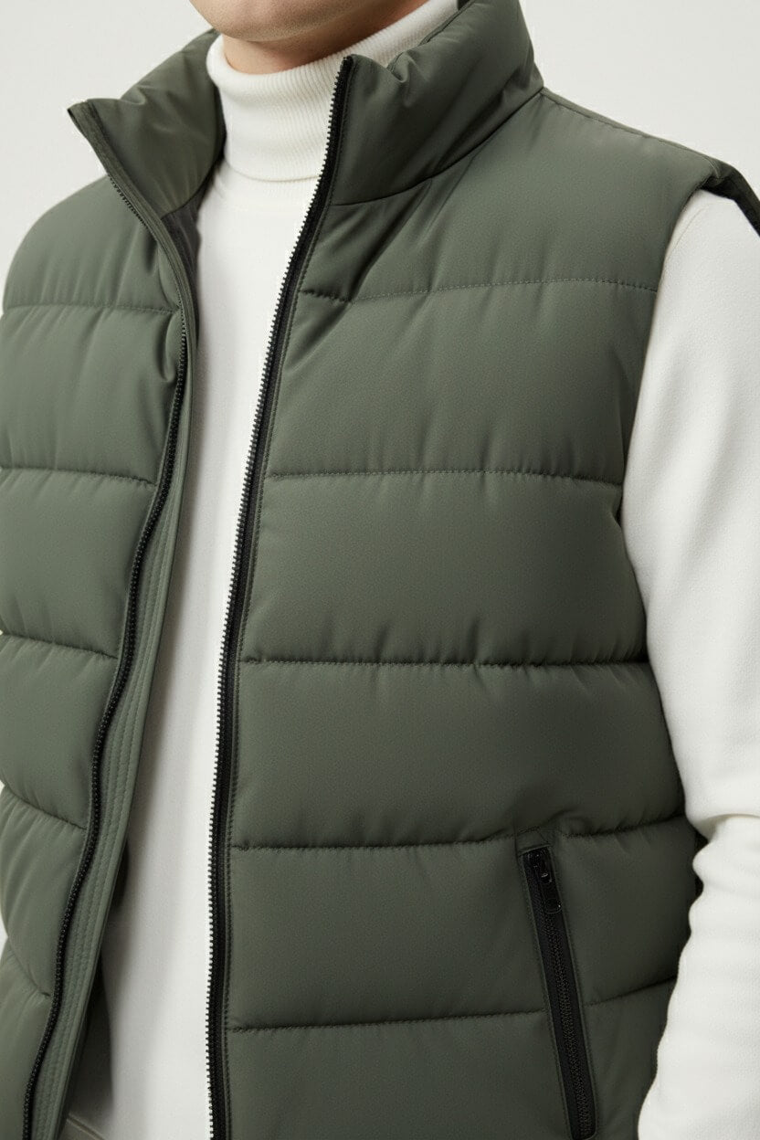 Caurelle | Men’s Puffer Gilet – Quilted Zip-Up Autumn Winter Jacket