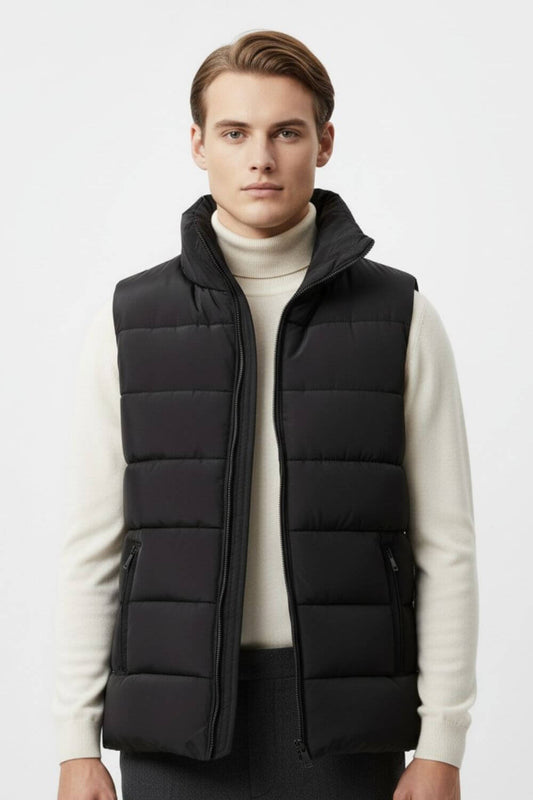 Caurelle | Men’s Puffer Gilet – Quilted Zip-Up Autumn Winter Jacket