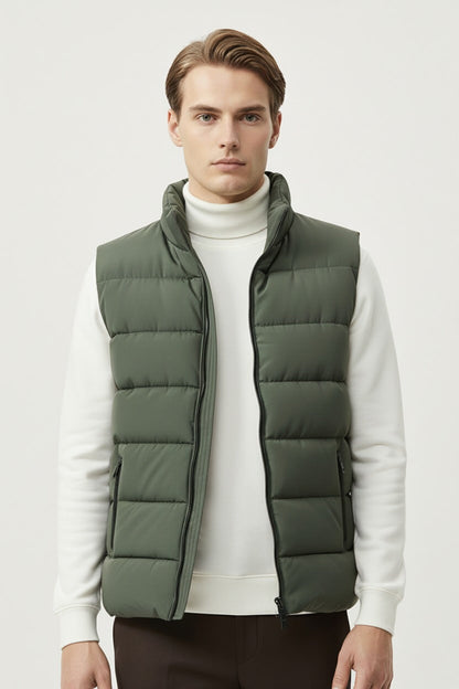 Caurelle | Men’s Puffer Gilet – Quilted Zip-Up Autumn Winter Jacket