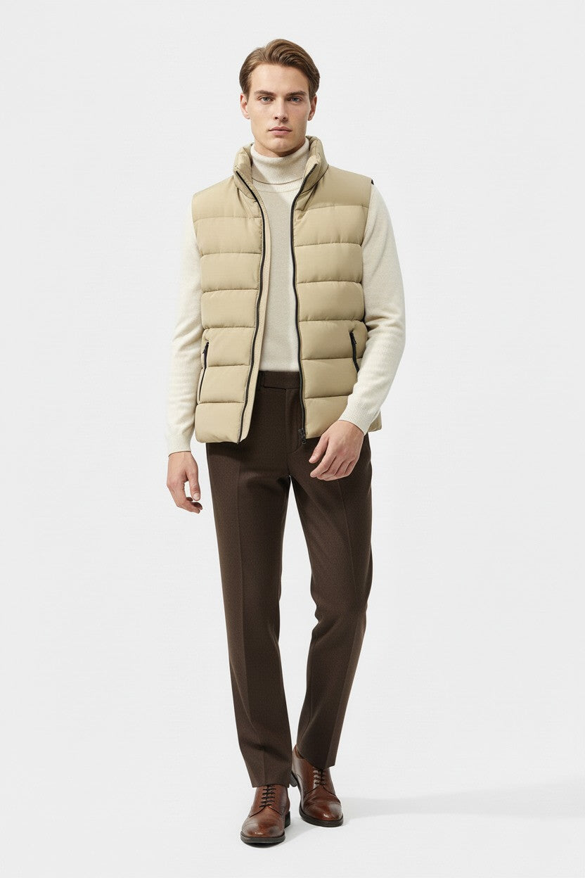 Caurelle | Men’s Puffer Gilet – Quilted Zip-Up Autumn Winter Jacket