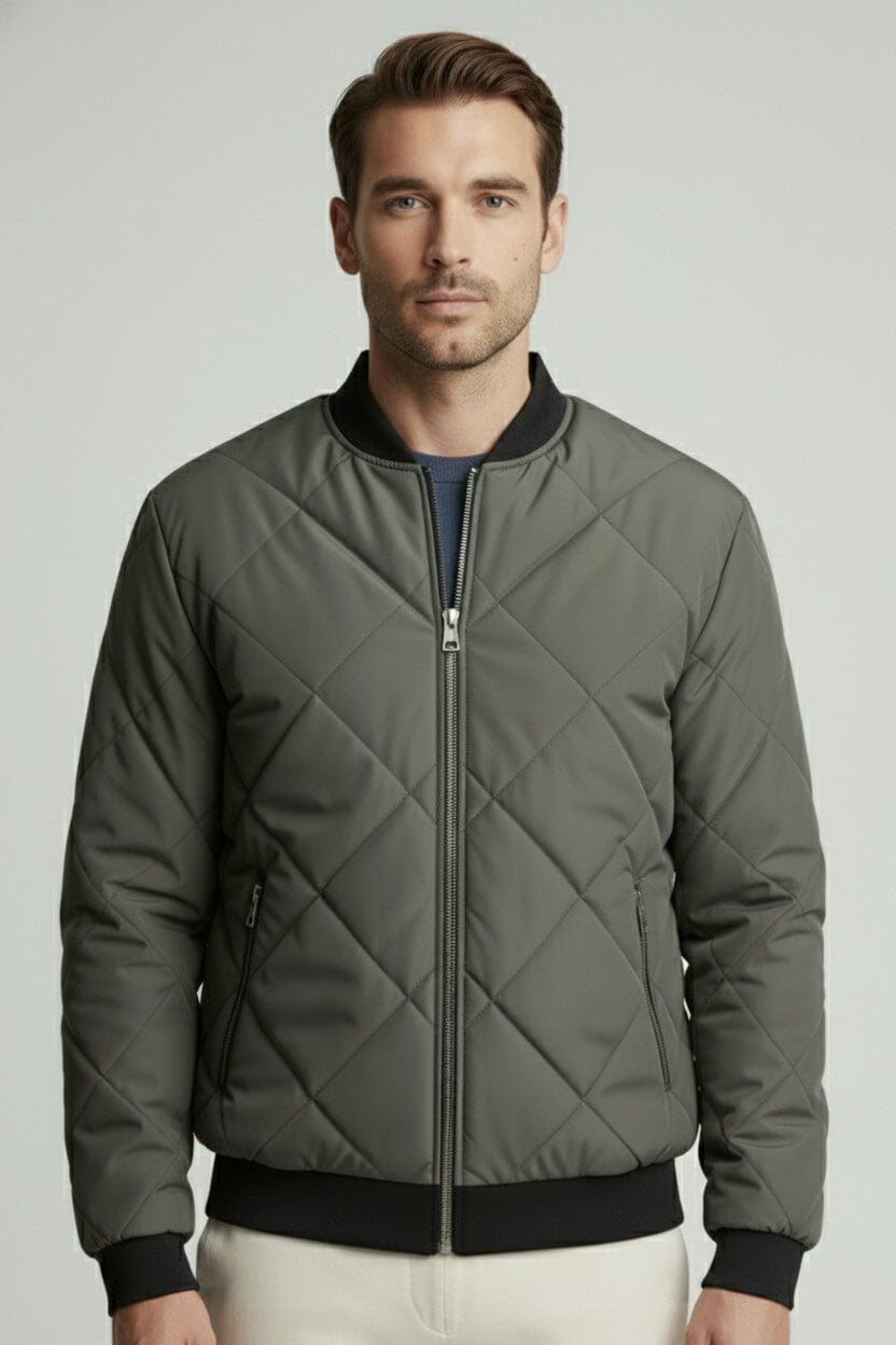 Caurelle | Men’s Quilted Bomber Winter Jacket – Warmth in Every Layer