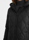 Caurelle | Women’s Black Long Quilted Puffer Coat – Refined Warmth in Classic Form