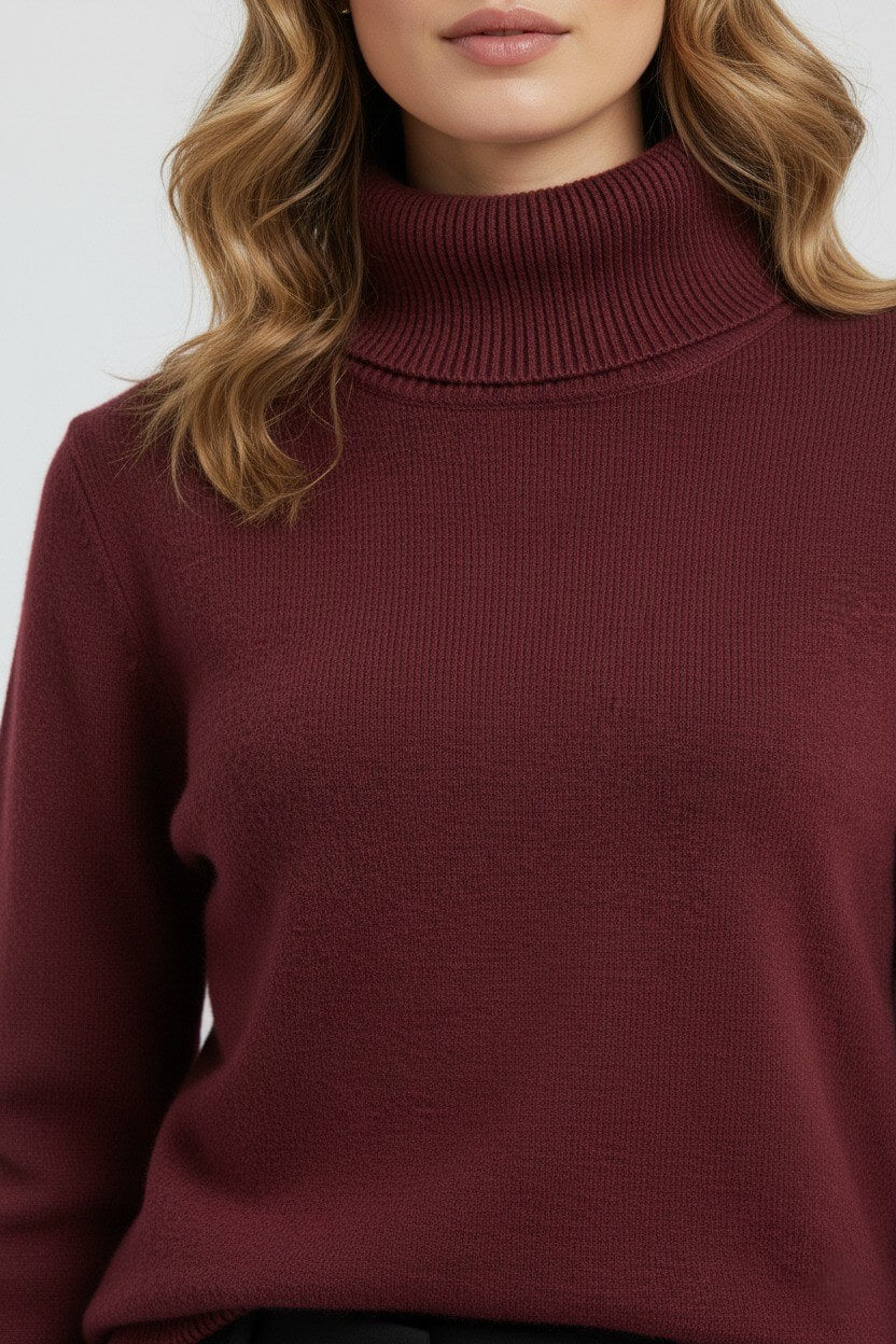 Caurelle | Women’s Roll Neck Jumper – Minimalist Autumn Winter Knit