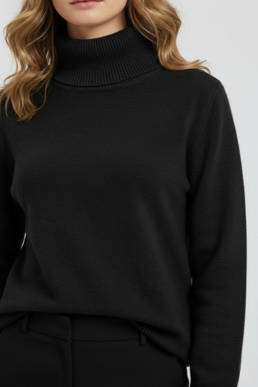 Caurelle | Women’s Roll Neck Jumper – Minimalist Autumn Winter Knit