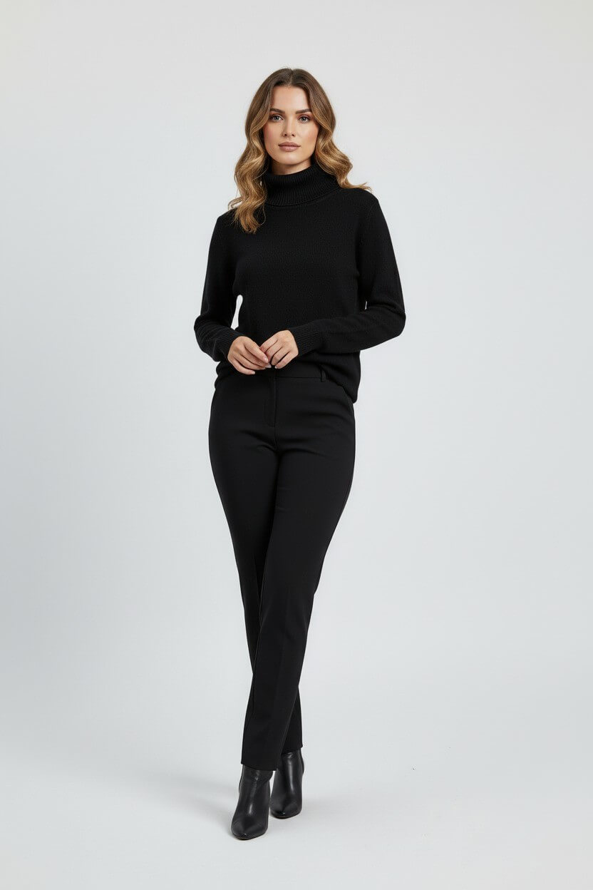 Caurelle | Women’s Roll Neck Jumper – Minimalist Autumn Winter Knit