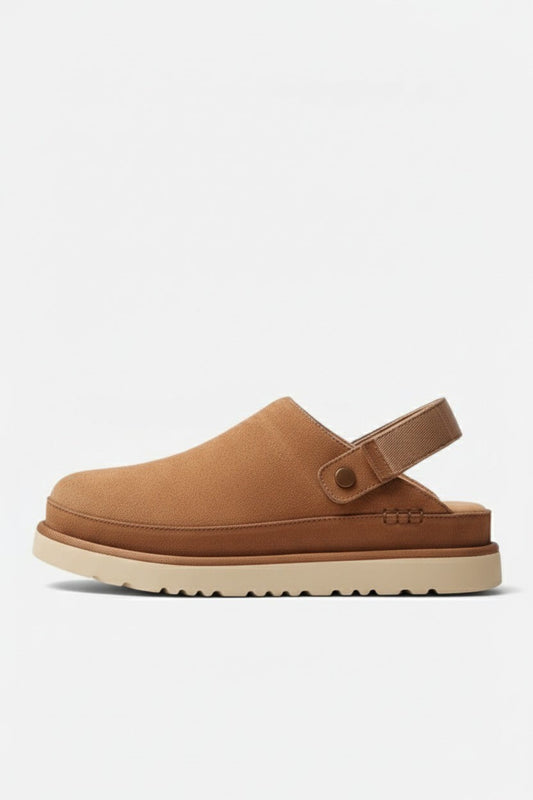 Caurelle | Women's Leather Slippers – Thick Bottom Back Strap Design