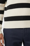 Caurelle | Men’s Knitted Jumper – Striped Half-Zip Pullover