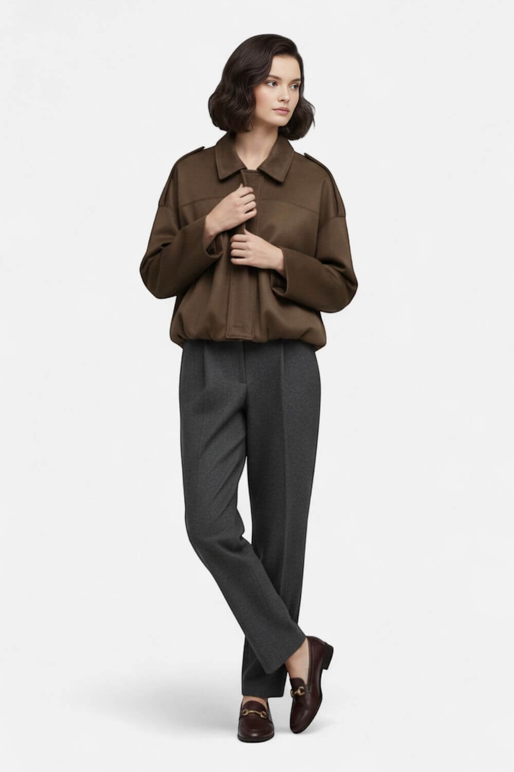 Caurelle | Women’s Cropped Suede Bomber Jacket – Timeless Elegance