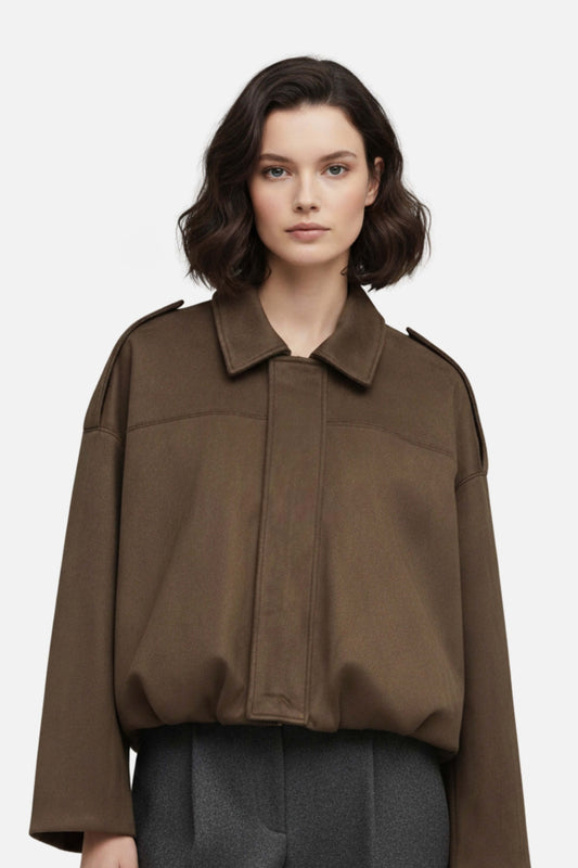 Caurelle | Women’s Cropped Suede Bomber Jacket – Timeless Elegance