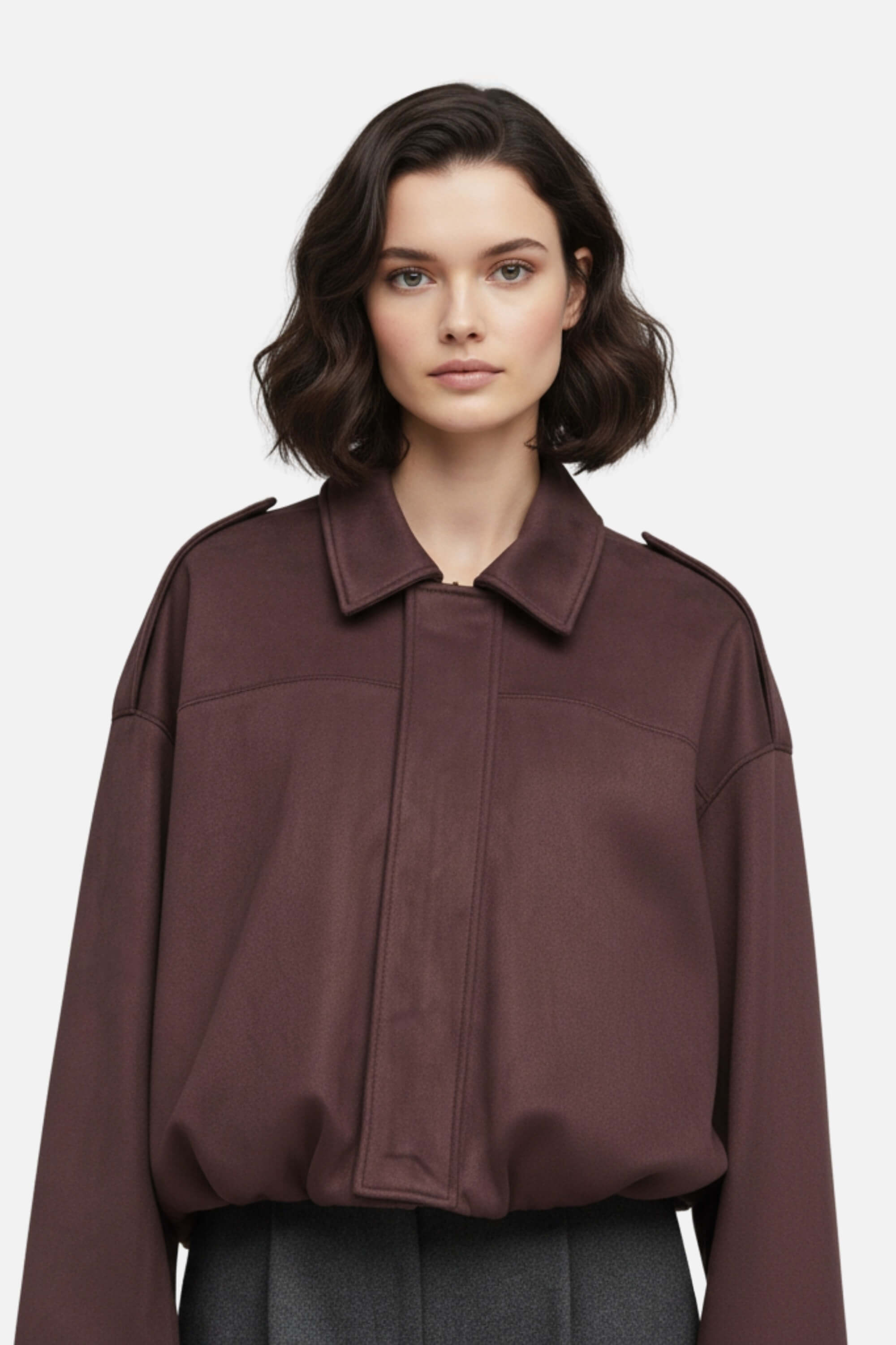 Caurelle | Women’s Cropped Suede Bomber Jacket – Timeless Elegance