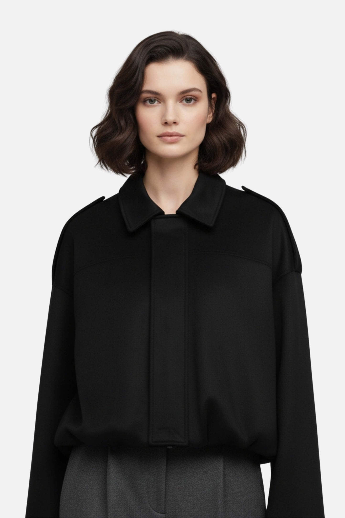 Caurelle | Women’s Cropped Suede Bomber Jacket – Timeless Elegance