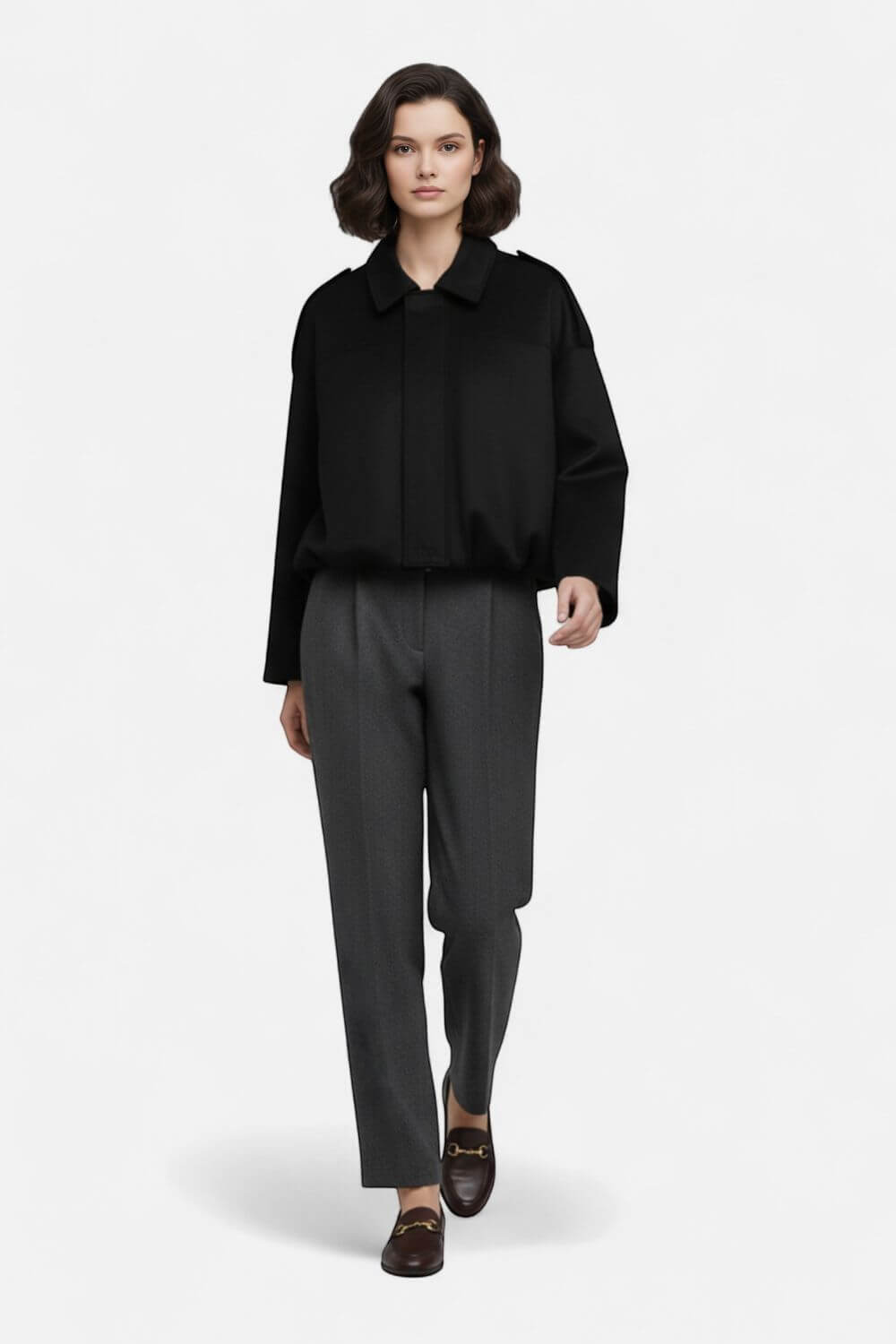 Caurelle | Women’s Cropped Suede Bomber Jacket – Timeless Elegance