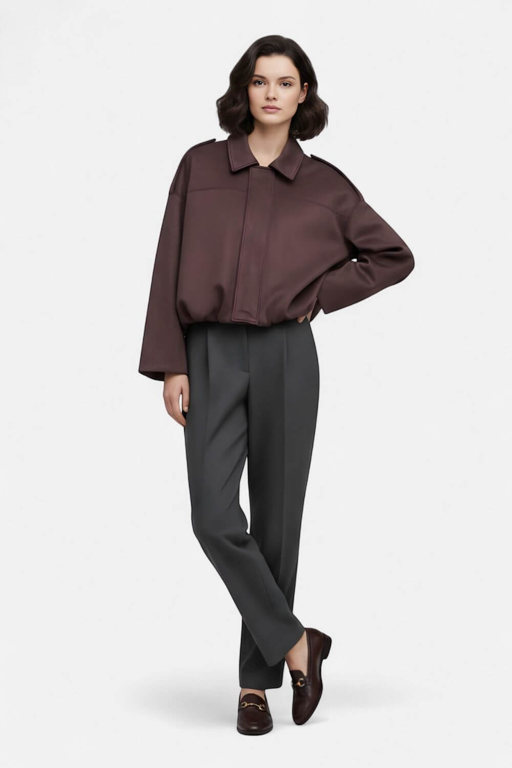 Caurelle | Women’s Cropped Suede Bomber Jacket – Timeless Elegance