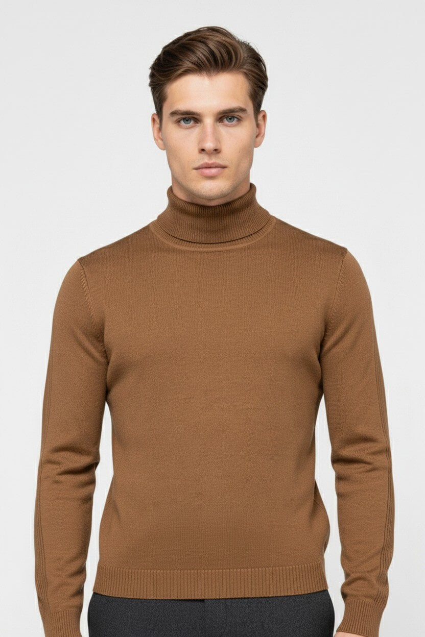 Caurelle | Men’s Autumn & Winter Solid Turtleneck Pullover Jumper