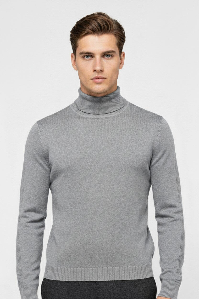 Caurelle | Men’s Autumn & Winter Solid Turtleneck Pullover Jumper
