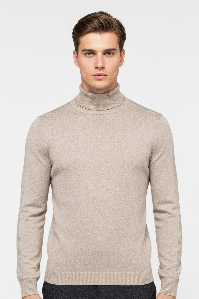 Caurelle | Men’s Autumn & Winter Solid Turtleneck Pullover Jumper