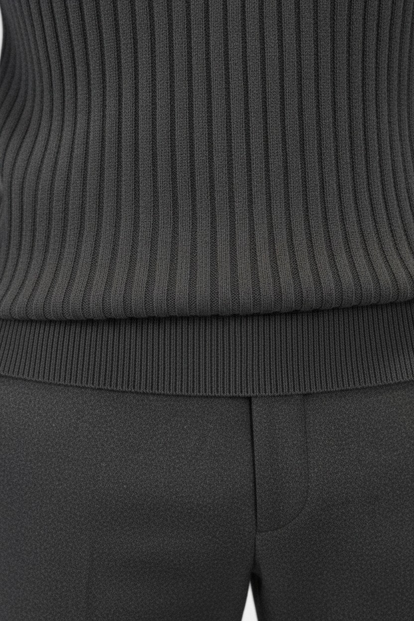 Caurelle | Men’s Knitted V-Neck Jumper – Polo Collar Autumn Winter