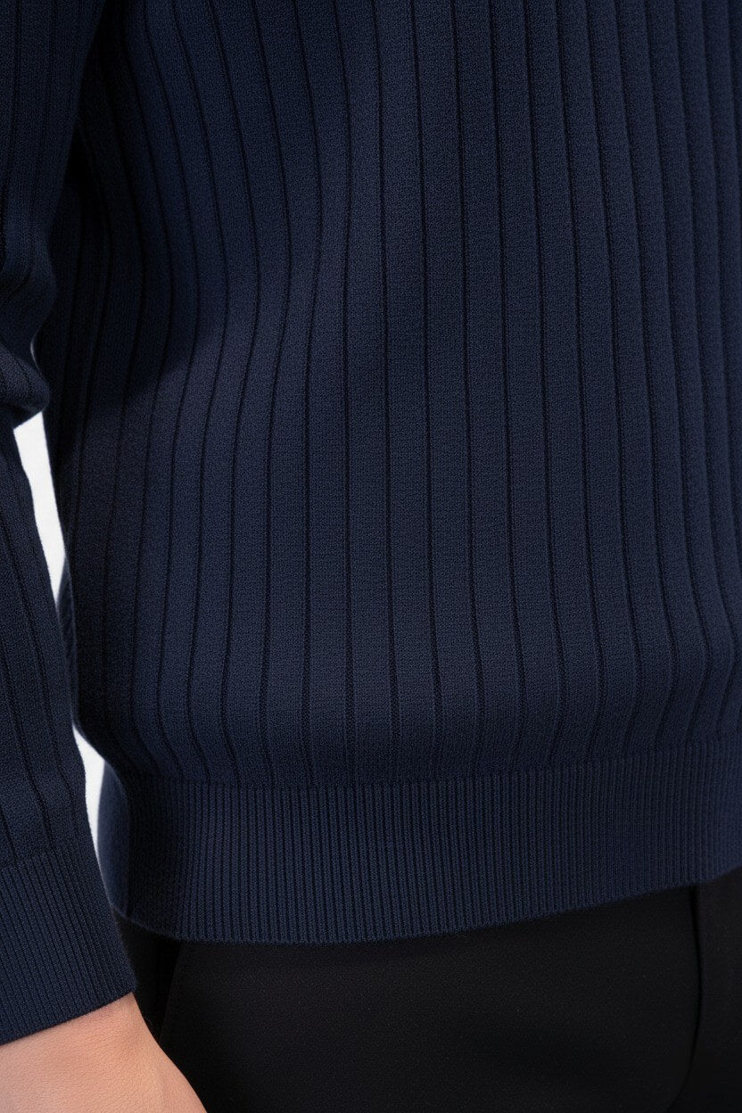 Caurelle | Men’s Knitted V-Neck Jumper – Polo Collar Autumn Winter