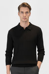 Caurelle | Men’s Knitted V-Neck Jumper – Polo Collar Autumn Winter