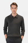 Caurelle | Men’s Knitted V-Neck Jumper – Polo Collar Autumn Winter