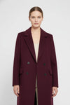 Caurelle | Women’s Long Wool Coat – Double-Breasted Lapel