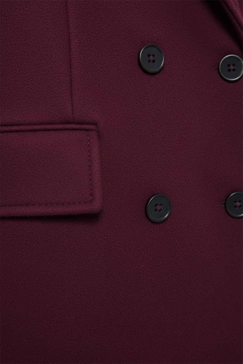 Caurelle | Women’s Long Wool Coat – Double-Breasted Lapel