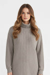 Caurelle | Women’s Roll-Neck Jumper Dress – High-Stretch Knit