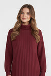 Caurelle | Women’s Roll-Neck Jumper Dress – High-Stretch Knit