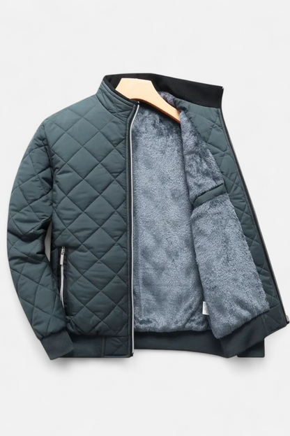Caurelle | Men’s Quilted Winter Jacket – Fleece-Lined Zip-Up