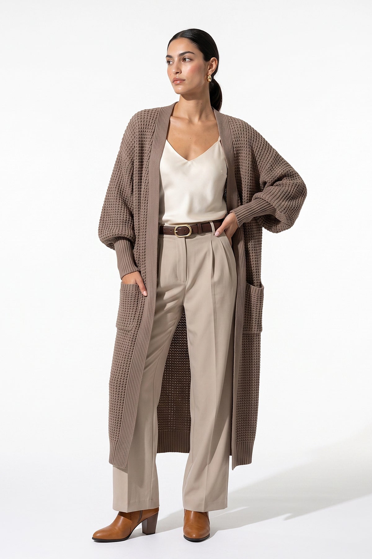Women's Winter Cosy Chunky Knit Long Cardigan