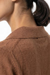 Women's Winter Knitted V Neck Polo Jumper with Long Sleeves