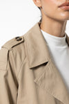Women's Winter Stylish Short Cropped Trench Coat with Double Breasted Front
