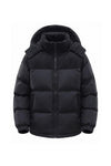 Men’s Winter Warm Hooded Puffer Jacket with Corduroy Yoke