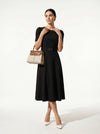 Caurelle | Elegant Summer Midi Dress with Waist Belt