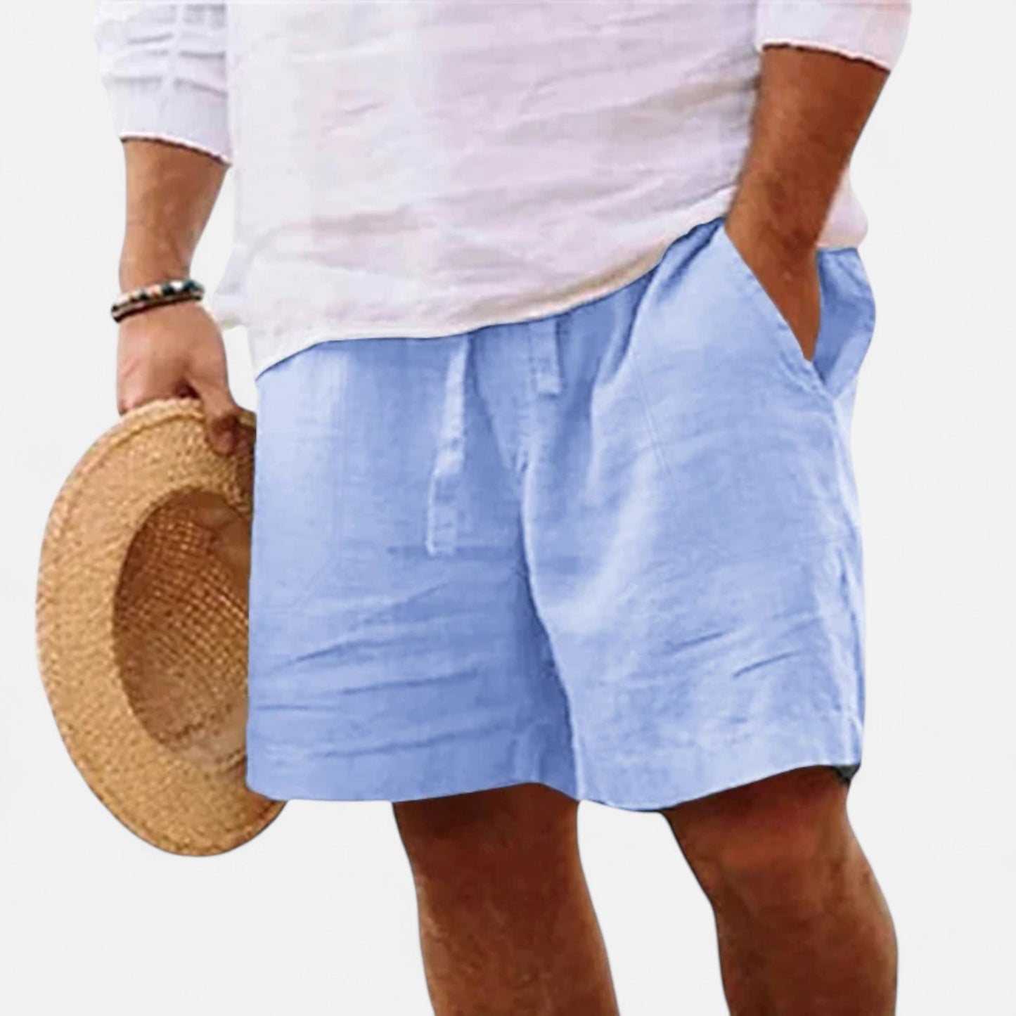 Caurelle | Men's Lightweight Cotton & Linen Shorts – Versatile Comfort for Gym, Beach & Everyday Wear