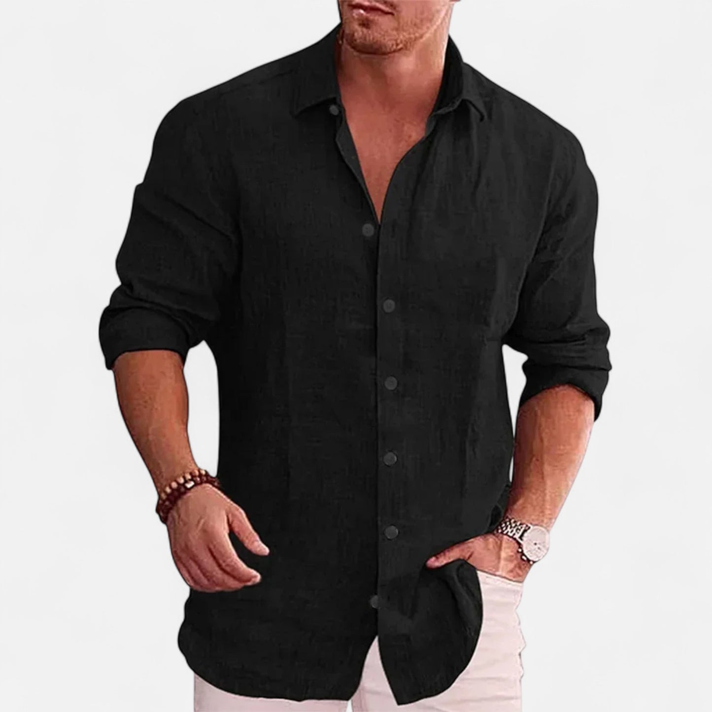 Caurelle | Men's Cotton-Linen Autumn Shirt – Effortless Style & Comfort