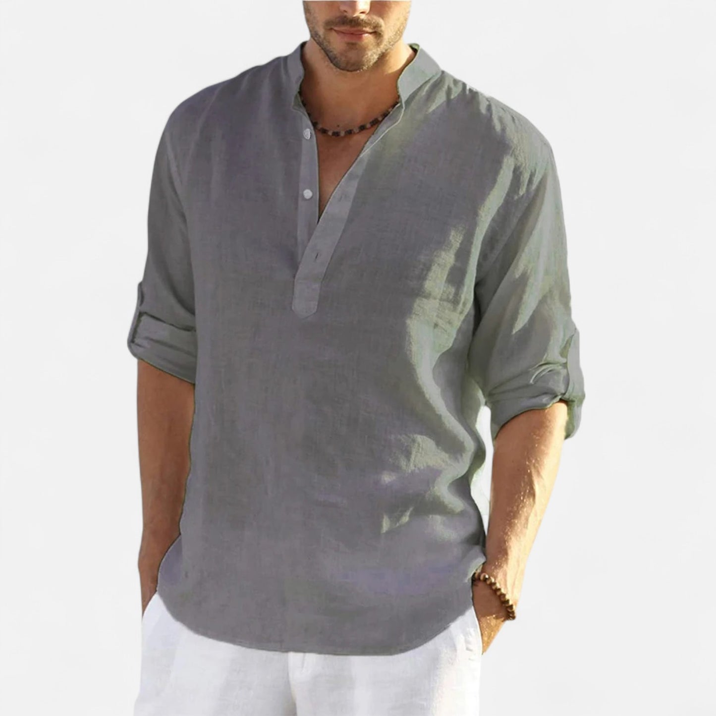 Caurelle | Men's Cotton-Linen Long Sleeve Shirt – Effortless Style for Spring & Autumn