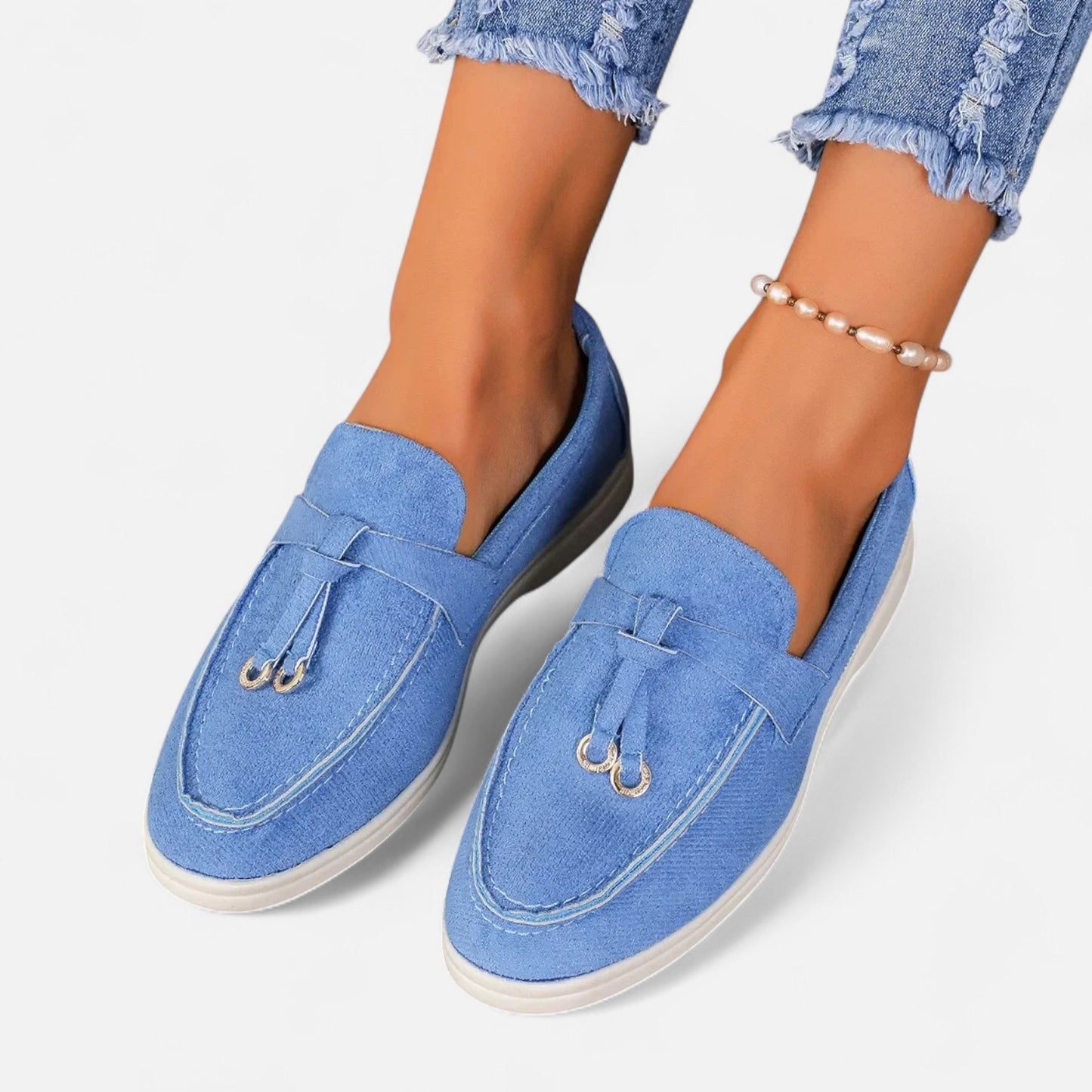 Caurelle | Women's Soft Leather Retro Slip-On Shoes – Chunky Sole Comfort