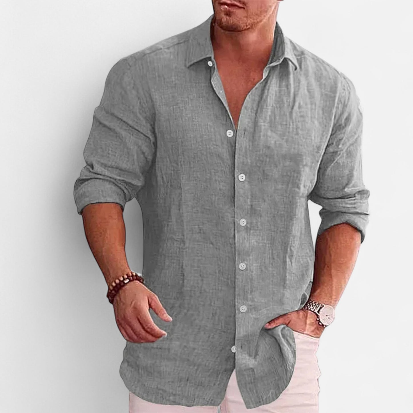 Caurelle | Men's Cotton-Linen Autumn Shirt – Effortless Style & Comfort
