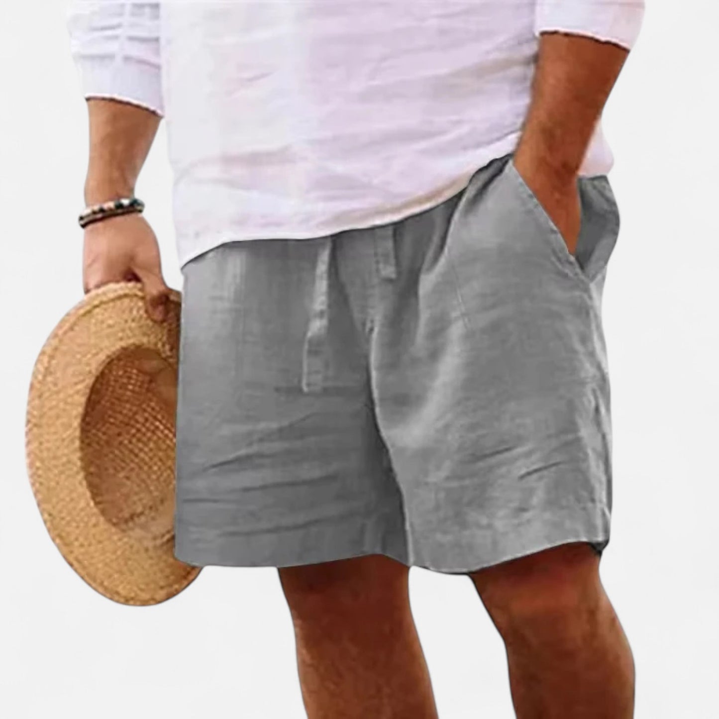 Caurelle | Men's Lightweight Cotton & Linen Shorts – Versatile Comfort for Gym, Beach & Everyday Wear
