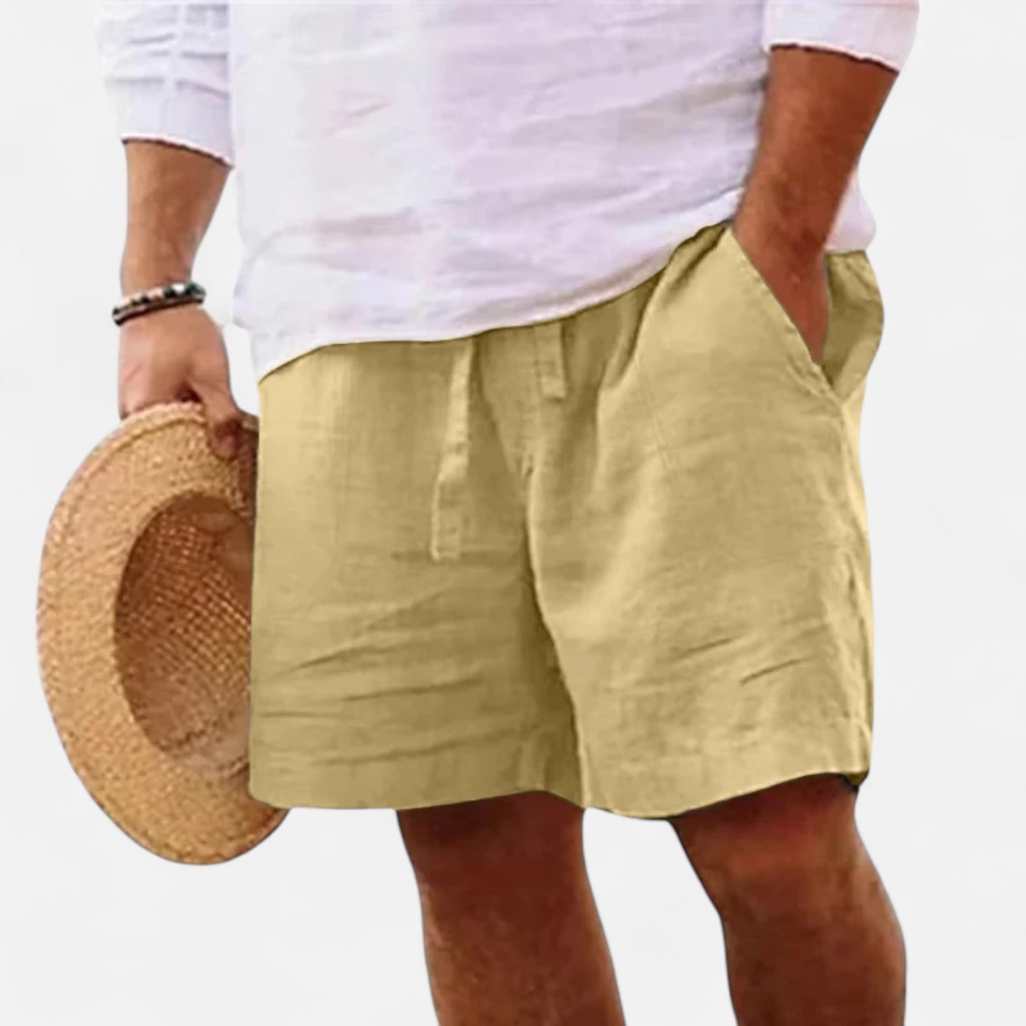 Caurelle | Men's Lightweight Cotton & Linen Shorts – Versatile Comfort for Gym, Beach & Everyday Wear