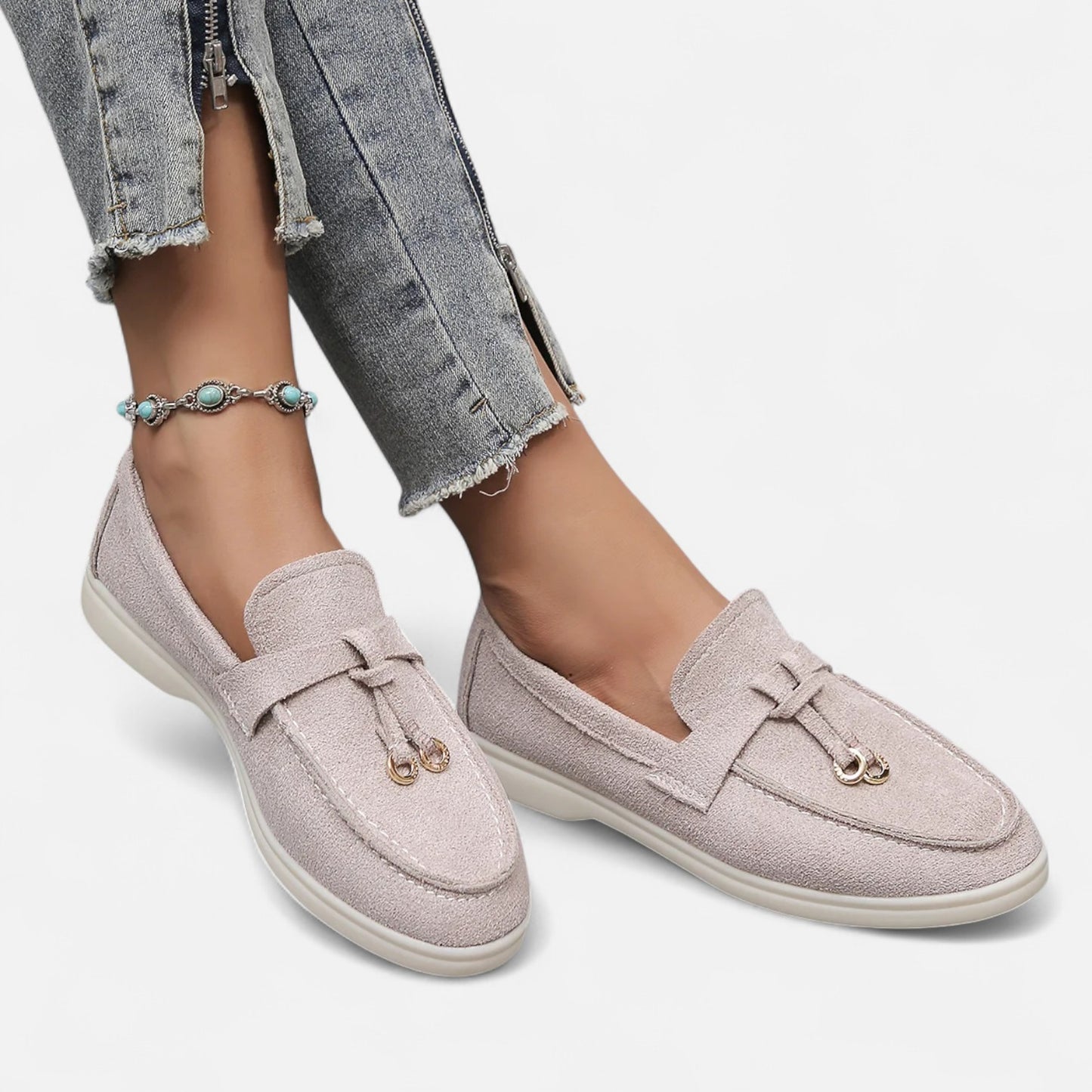Caurelle | Women's Soft Leather Retro Slip-On Shoes – Chunky Sole Comfort