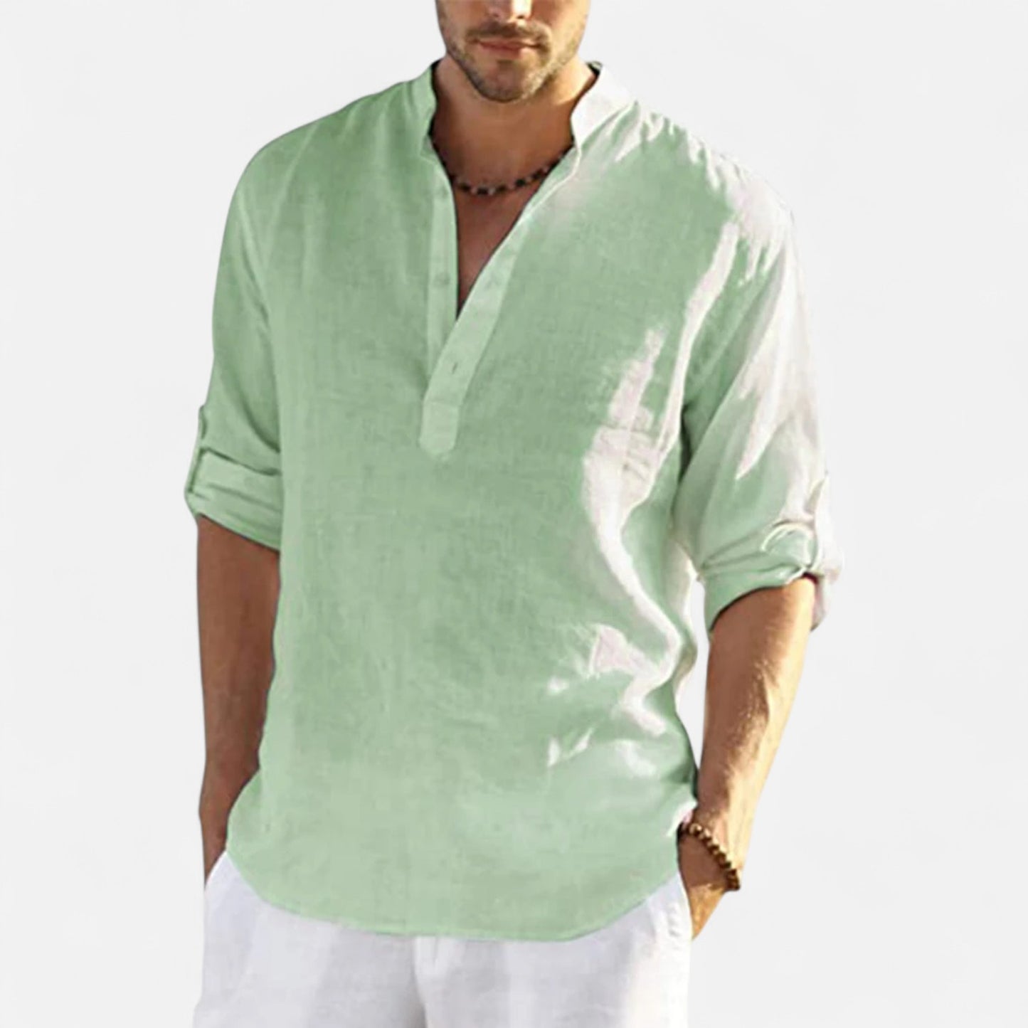 Caurelle | Men's Cotton-Linen Long Sleeve Shirt – Effortless Style for Spring & Autumn