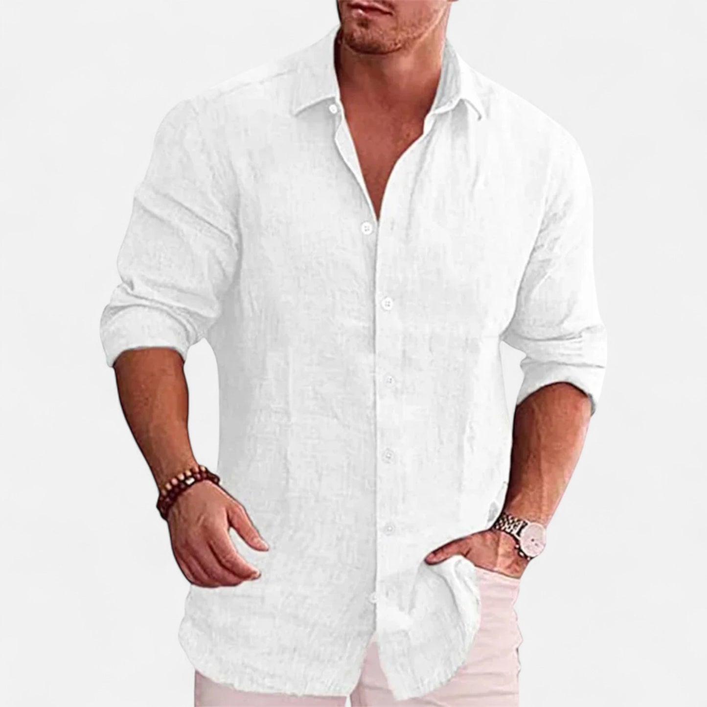Caurelle | Men's Cotton-Linen Autumn Shirt – Effortless Style & Comfort