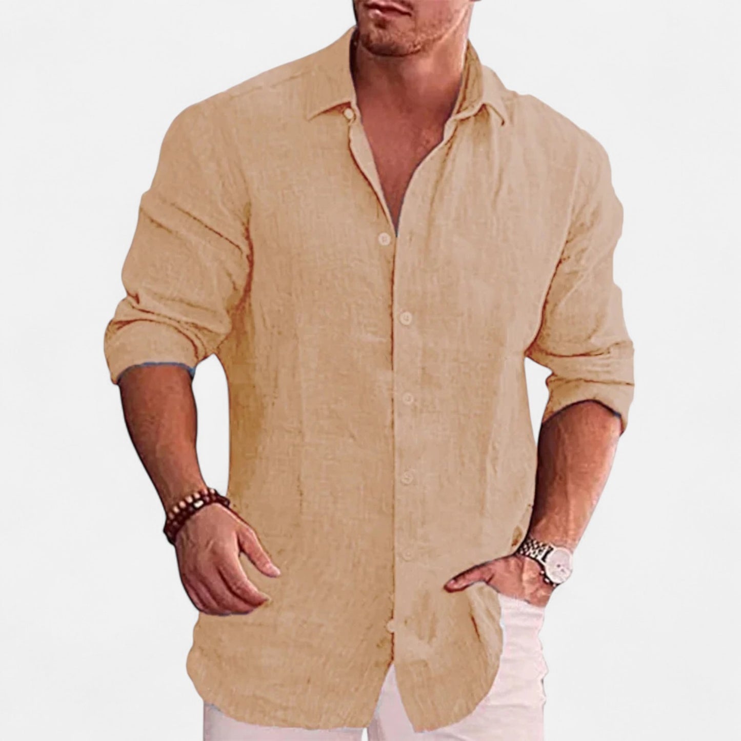 Caurelle | Men's Cotton-Linen Autumn Shirt – Effortless Style & Comfort