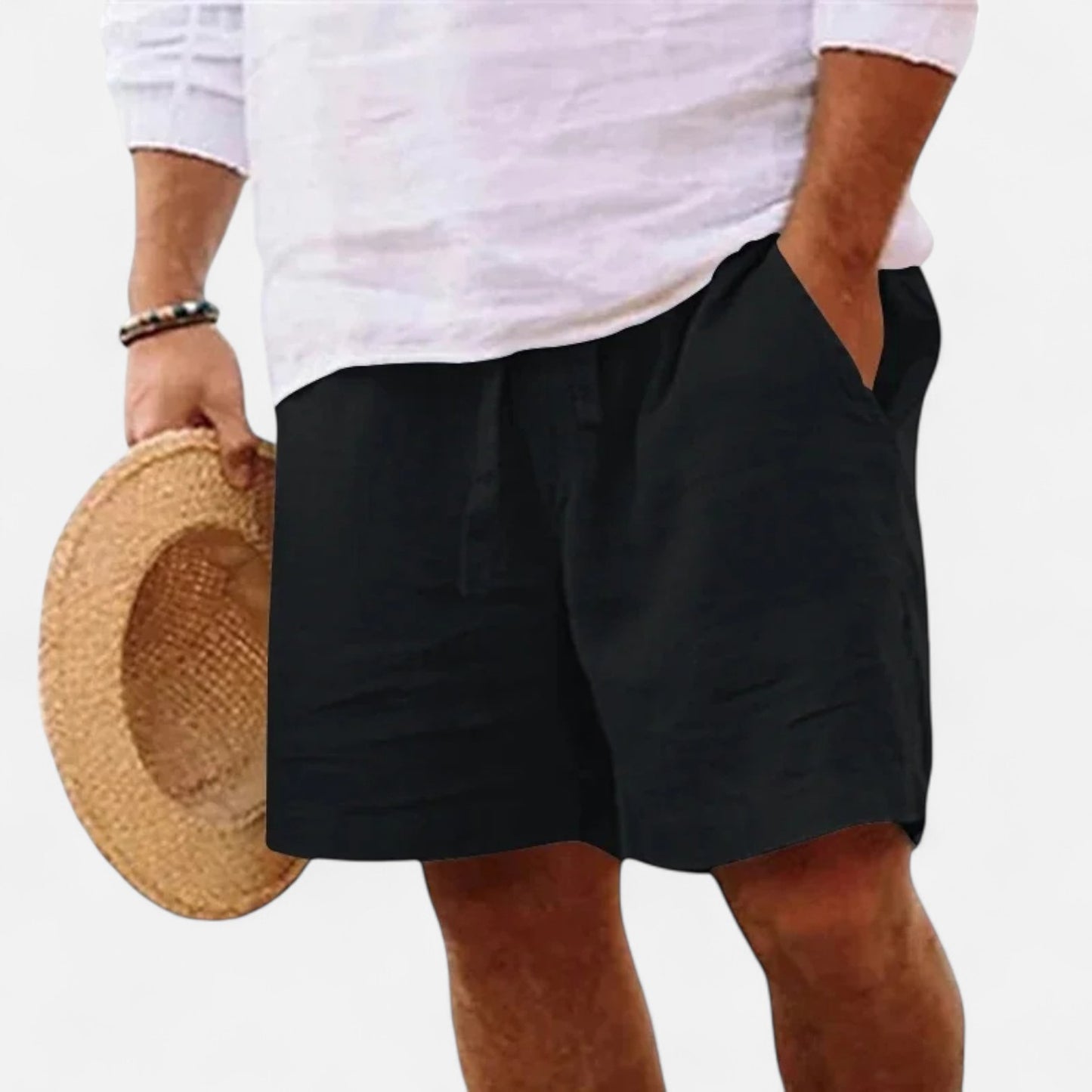 Caurelle | Men's Lightweight Cotton & Linen Shorts – Versatile Comfort for Gym, Beach & Everyday Wear