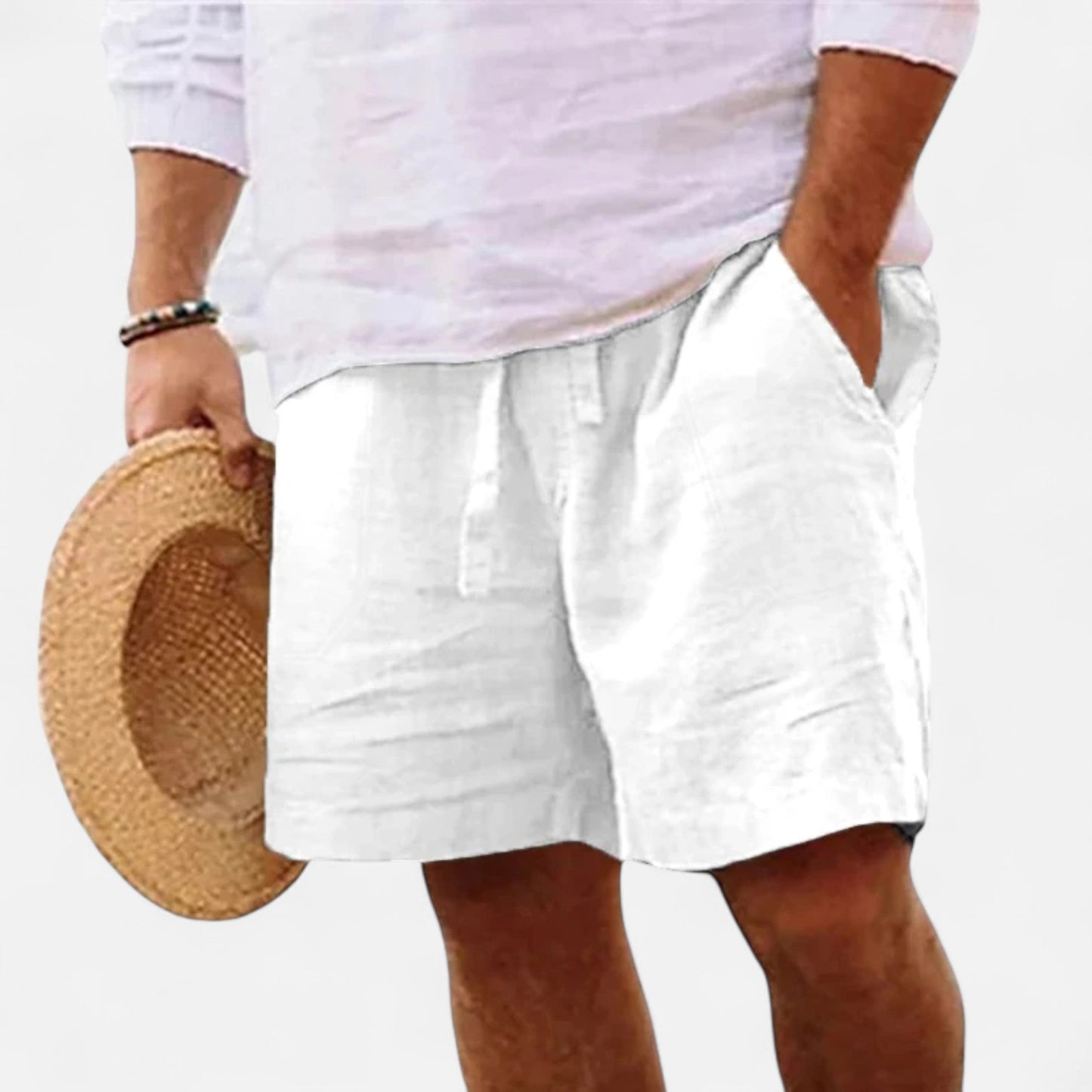 Caurelle | Men's Lightweight Cotton & Linen Shorts – Versatile Comfort for Gym, Beach & Everyday Wear