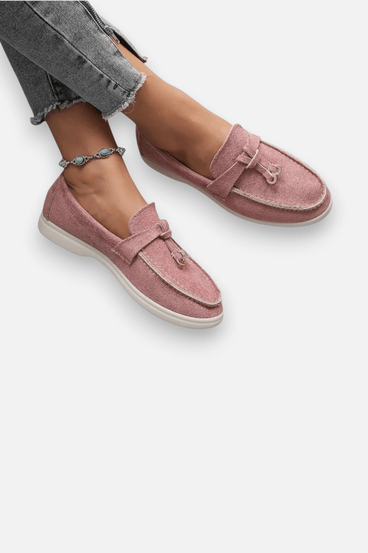 Caurelle | Women's Soft Leather Retro Slip-On Shoes – Chunky Sole Comfort